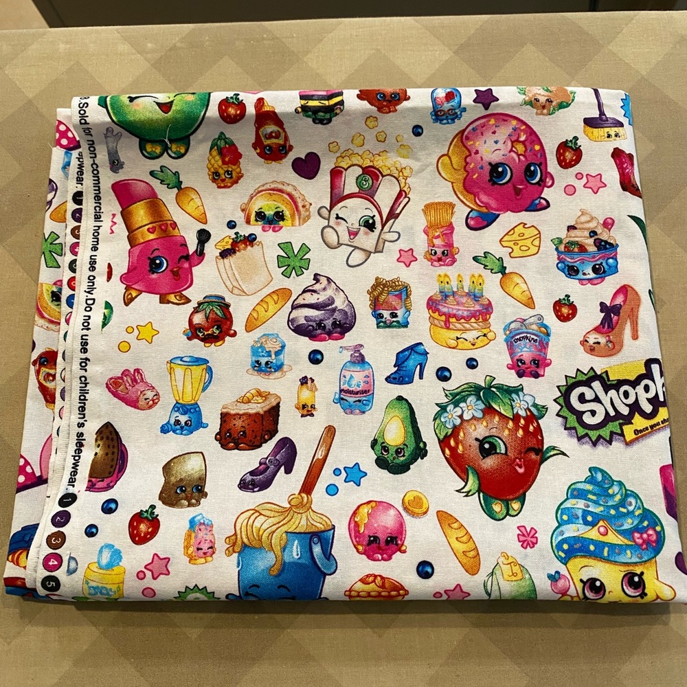 Shopkins 100% cotton  Multicolor Character Fabric